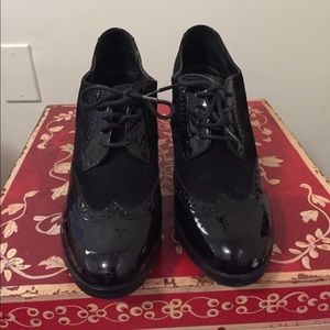 Mary Jane Lace Ups with Chunk heel